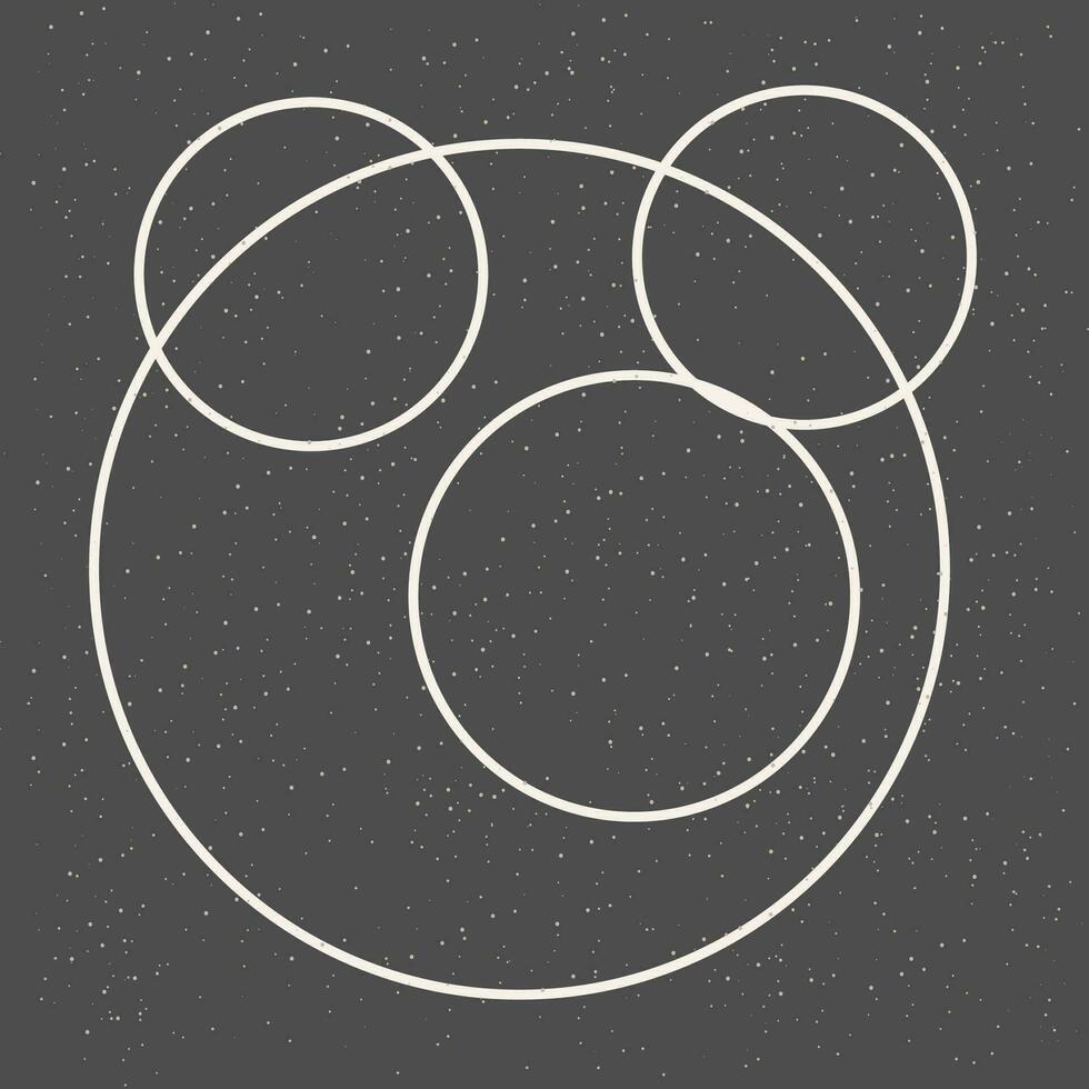 Round Circle Shape Icon Minimalist Graphic Monochrome Poster Template vector