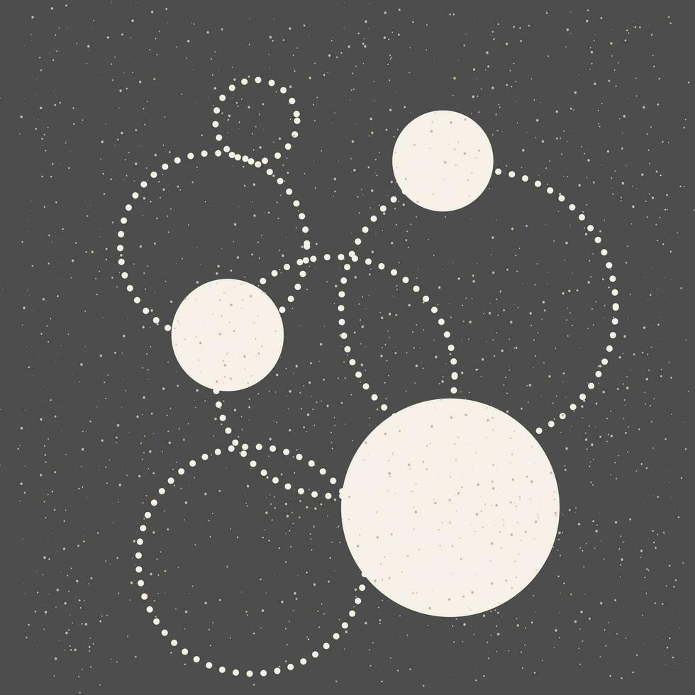 Round Circle Shape Icon Minimalist Graphic Monochrome Poster Template vector
