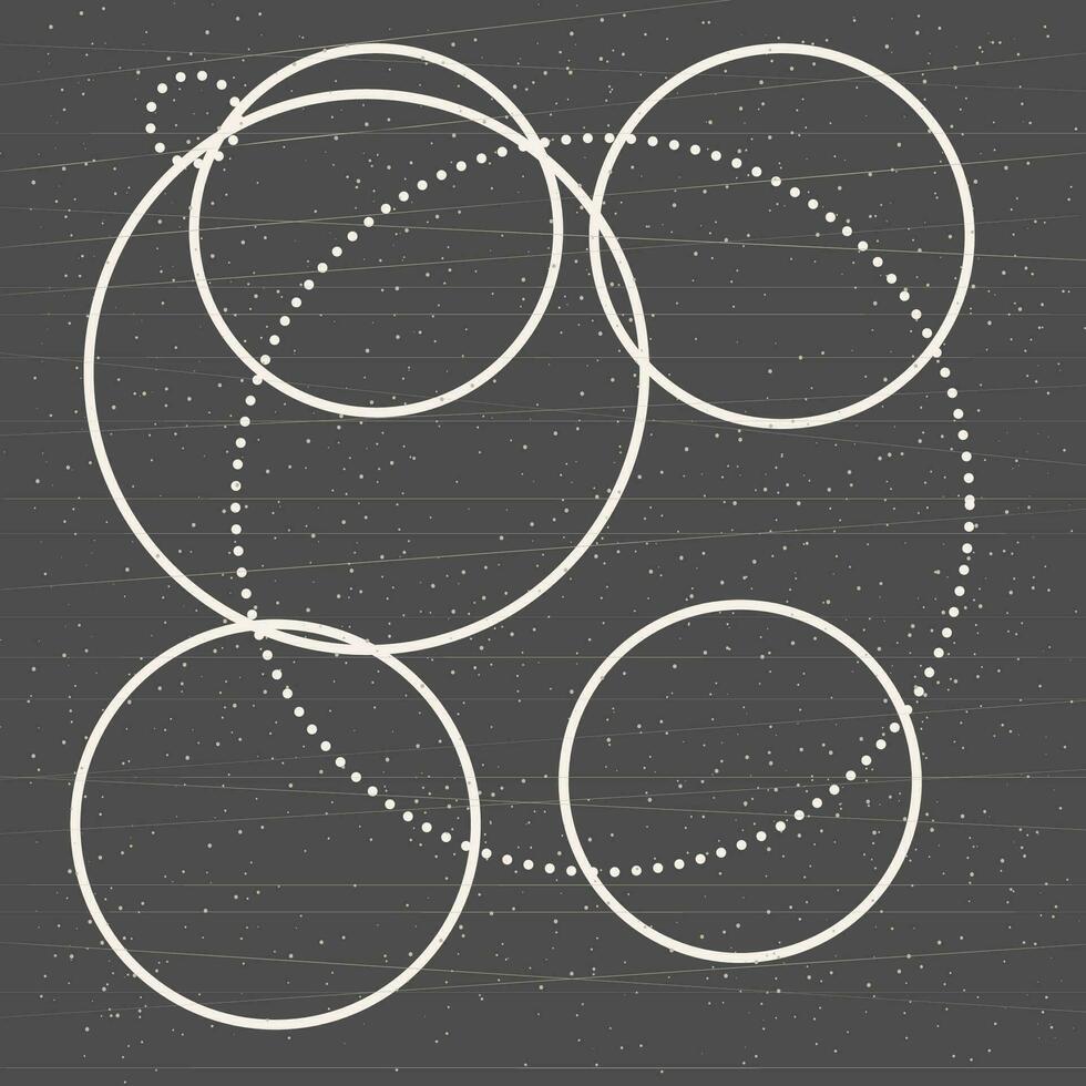 Round Circle Shape Icon Minimalist Graphic Monochrome Poster Template vector