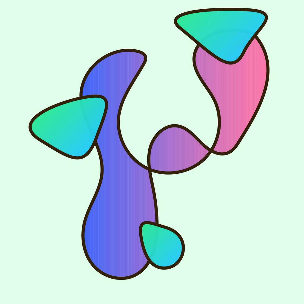 Gradient Abstract Flexible Line Curve Wavy Shape Minimalist Simple Silhouette Symbol Icon Poster Print Background Template vector