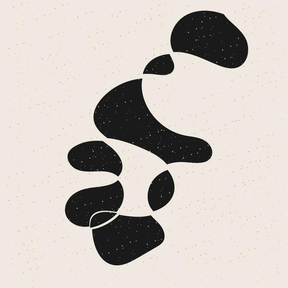 Abstract Minimalist Black and Beige Monochrome Modern Graphic Design Print Template vector