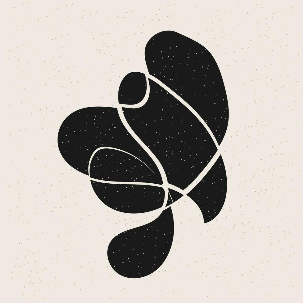 Abstract Minimalist Black and Beige Monochrome Modern Graphic Design Print Template vector