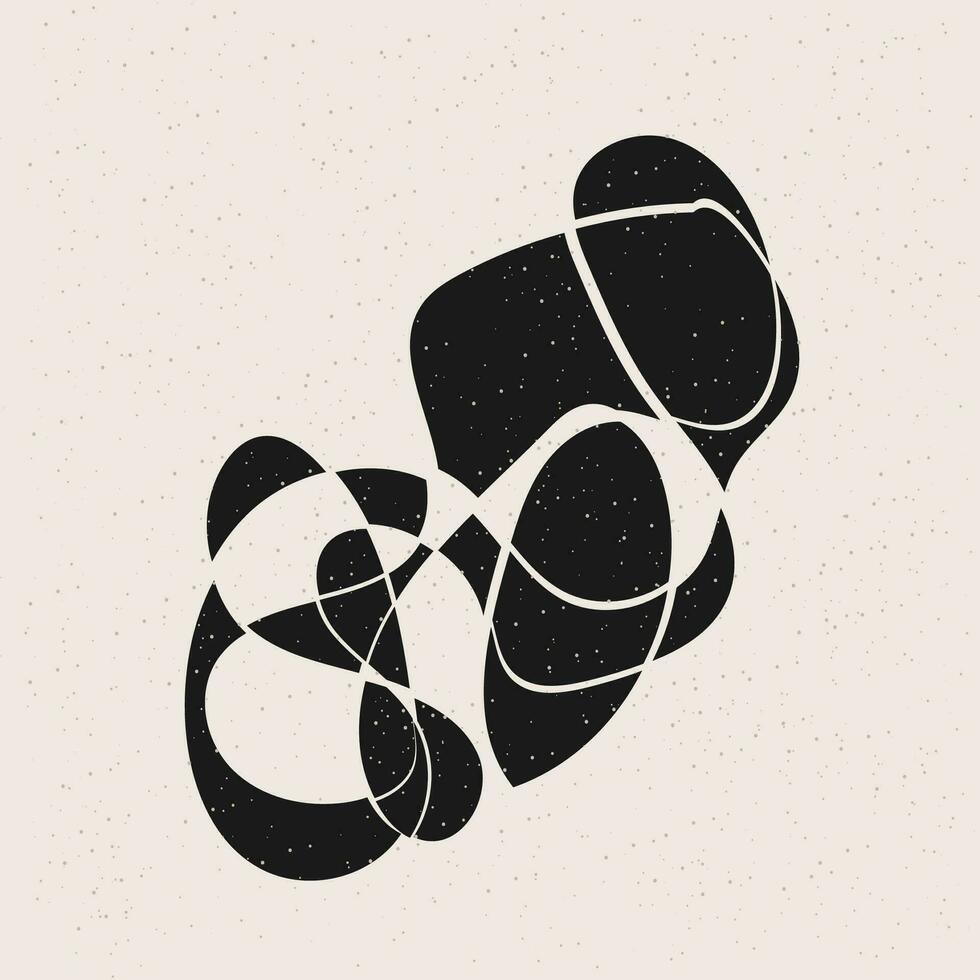 Abstract Minimalist Black and Beige Monochrome Modern Graphic Design Print Template vector