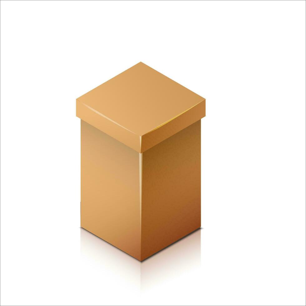 Isometric carton packaging box. 3D realistic icons. Vector illustration