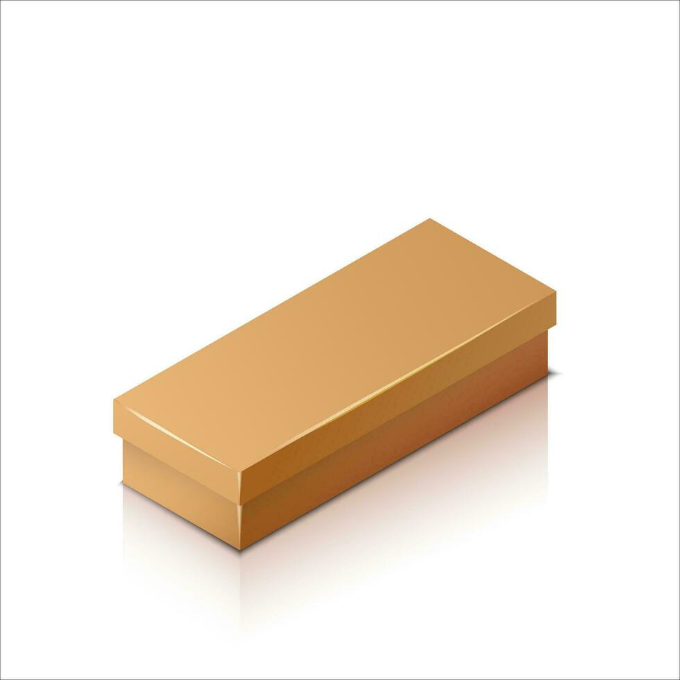 isométrica caja de cartón embalaje caja. 3d realista iconos vector ilustración