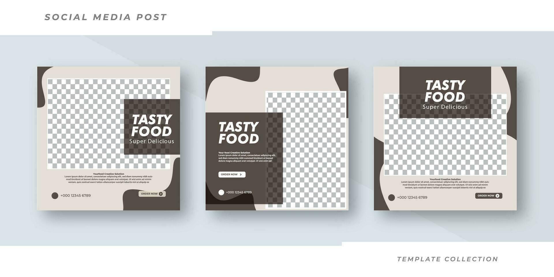 Tasty food menu banner social media post template design. Suitable for Social Media Post Restaurant menu banner social media post. Pro Vector