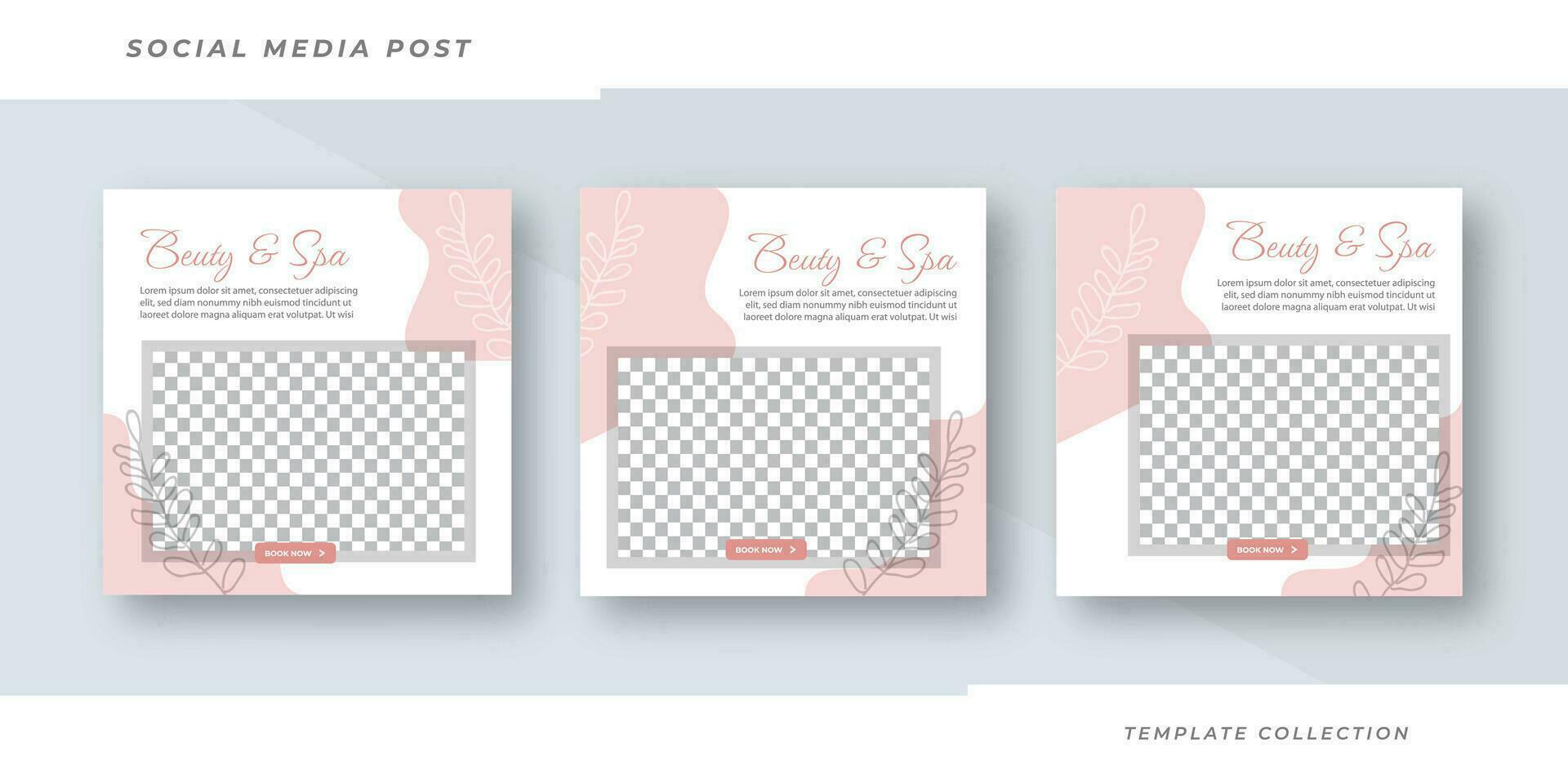 Beauty and spa skincare Makeup Salon square banner collection Square Flyer Template Design Pro Vector