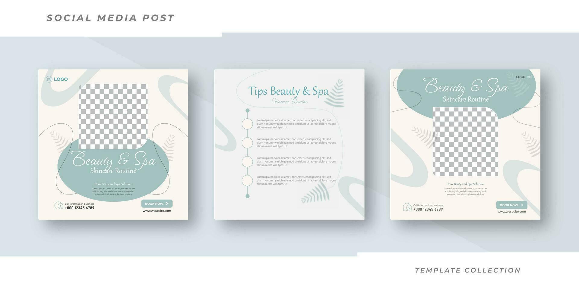 Beauty and spa skincare Makeup Social media post Banner Square Flyer Template Design Pro Vector