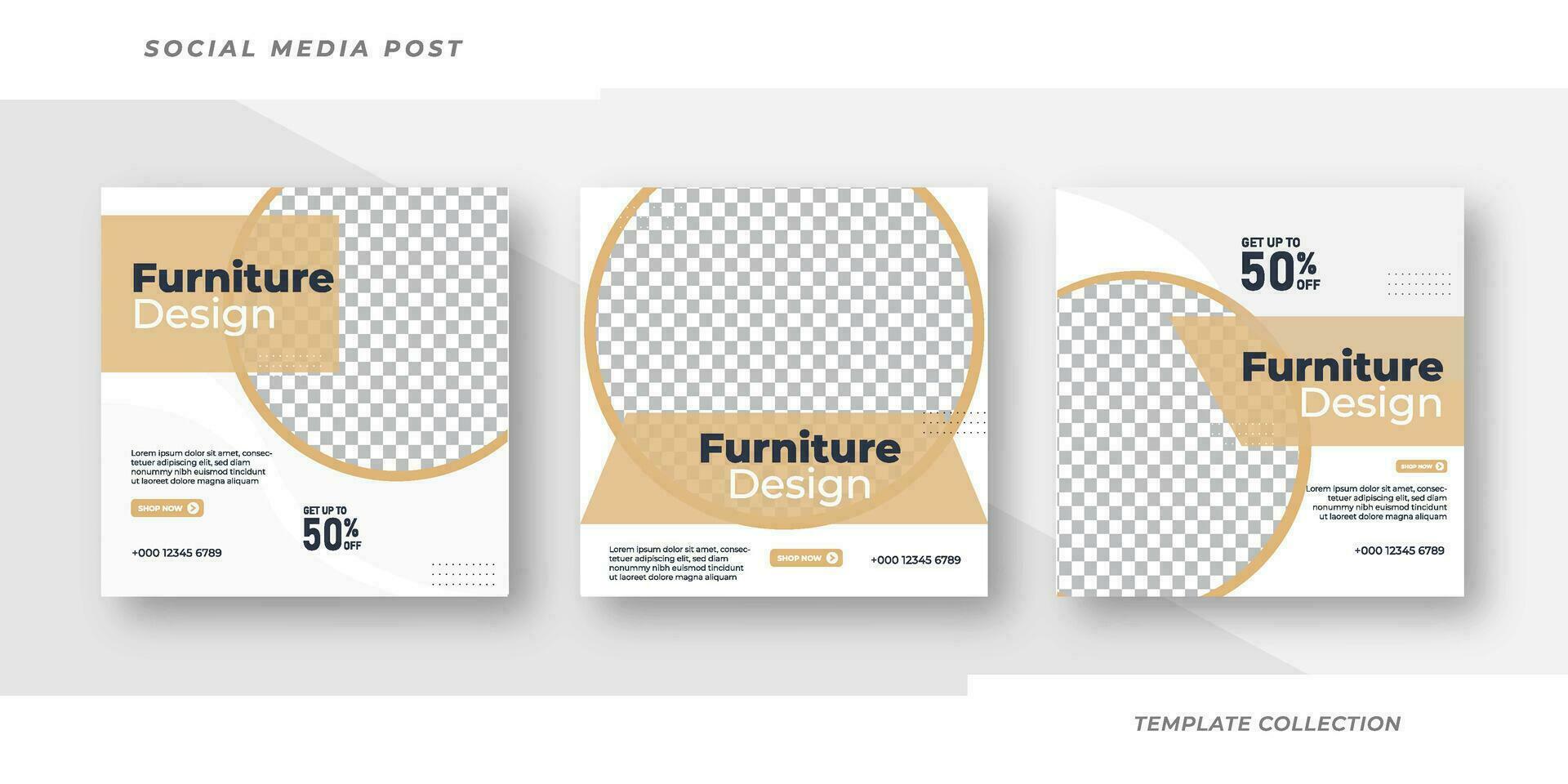 Furniture design for sale social media post template Pro Vector