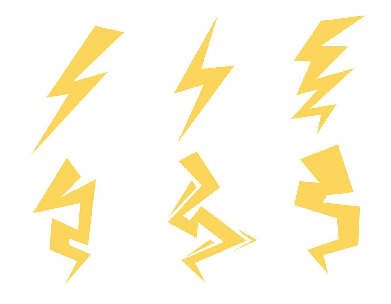 lightning set, vector graphics. Install Lightning. Modern vector illustration in flat style. Vector