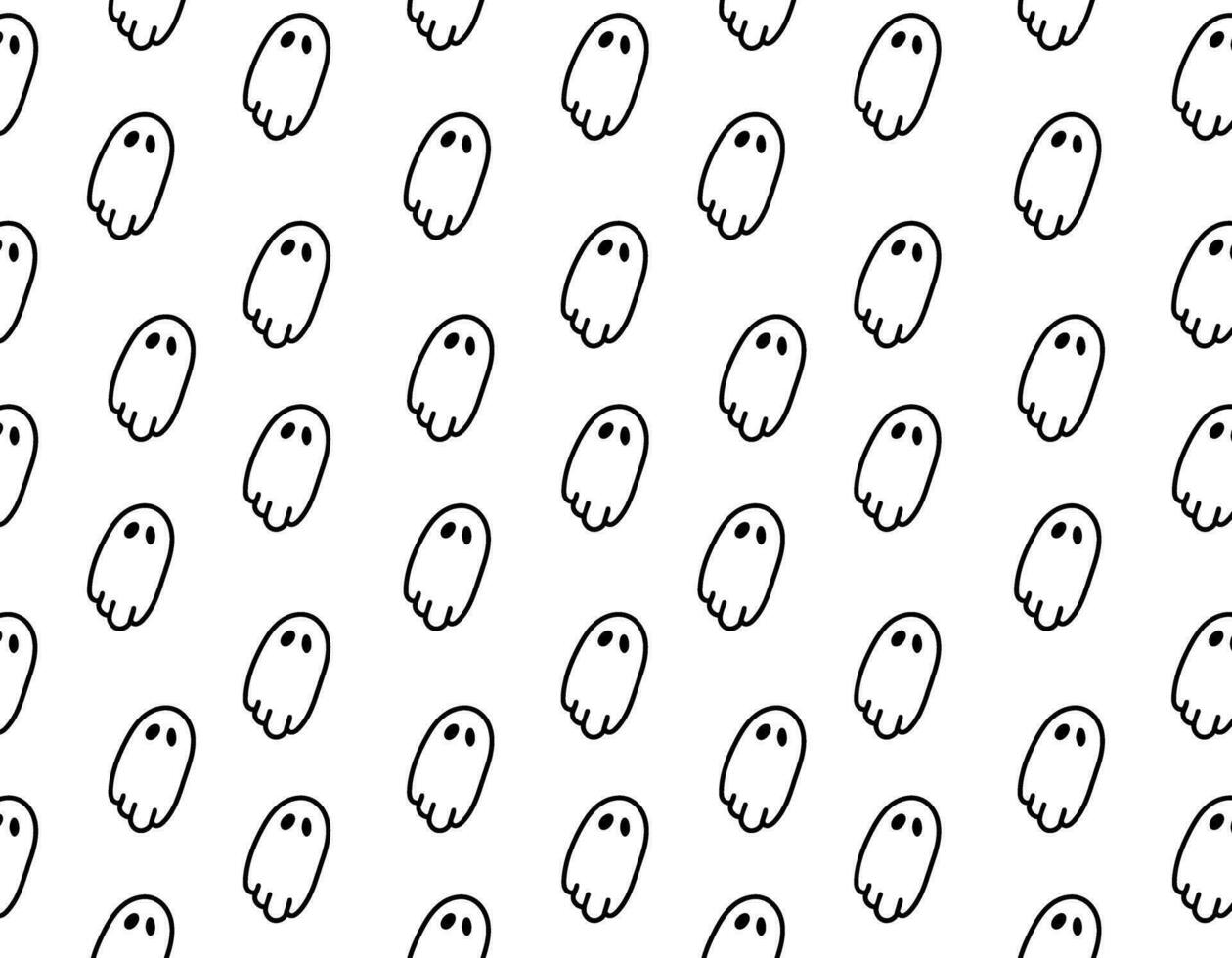 Ghost pattern, line style, on a transparent background. Vector illustration, holiday Halloween