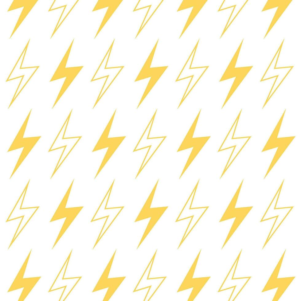 Lightning pattern on a transparent background, energy vector graphics, print for textiles and design. Flash pattern. Bolt pattern.