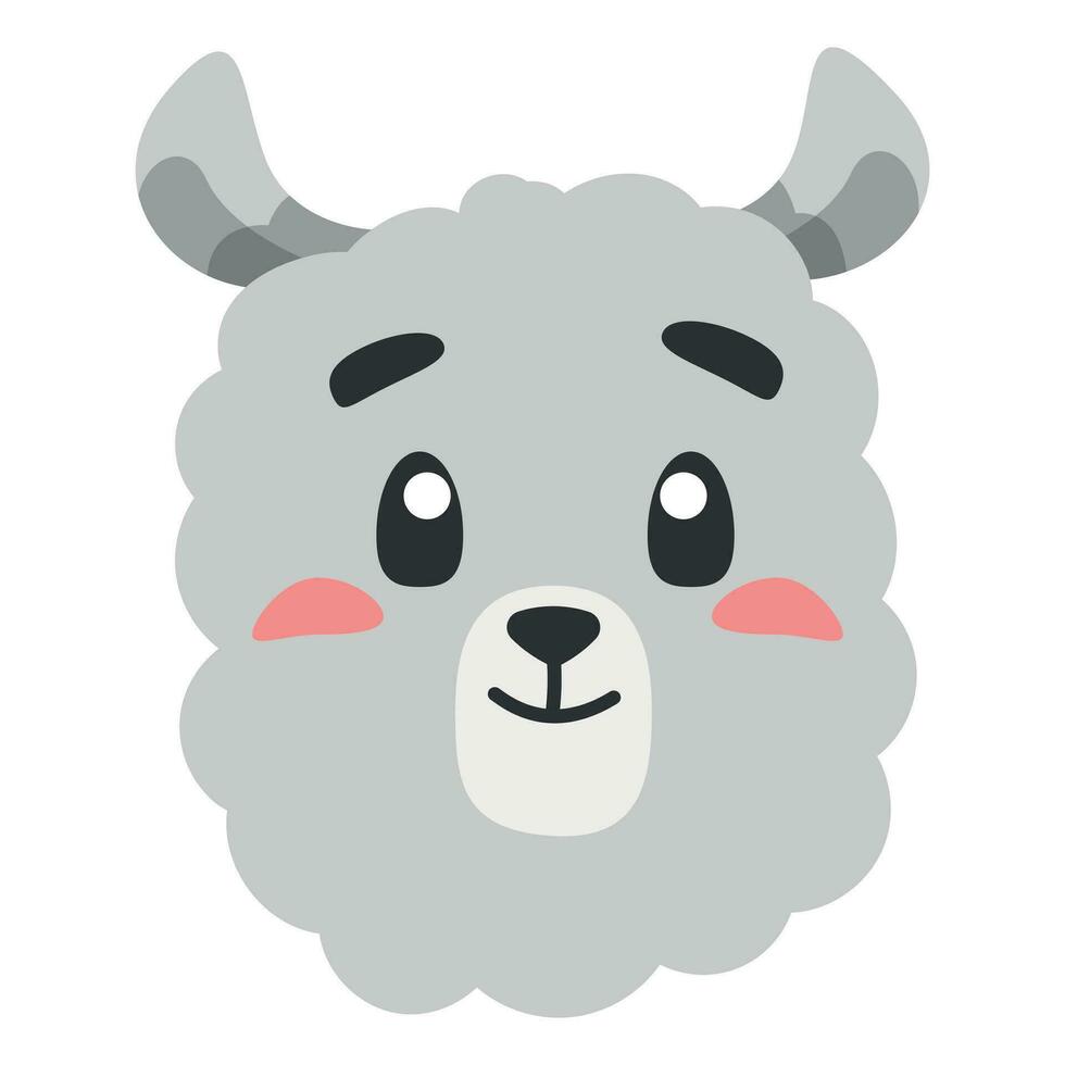 cute animal lama icon, flat illustration for your design flat style vector