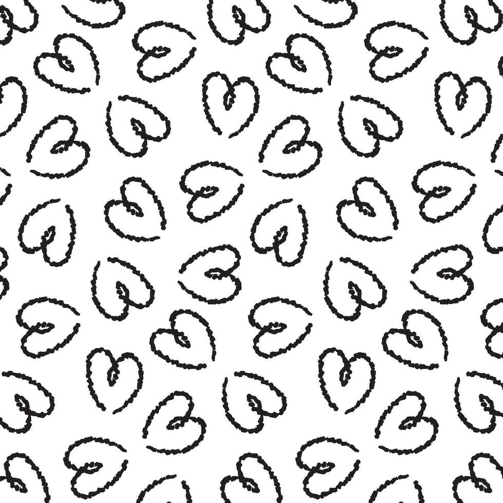 Heart pattern line roundel, drawn with a brush, design for textiles and packaging, love, cute hearts vector, seamless pattern vector