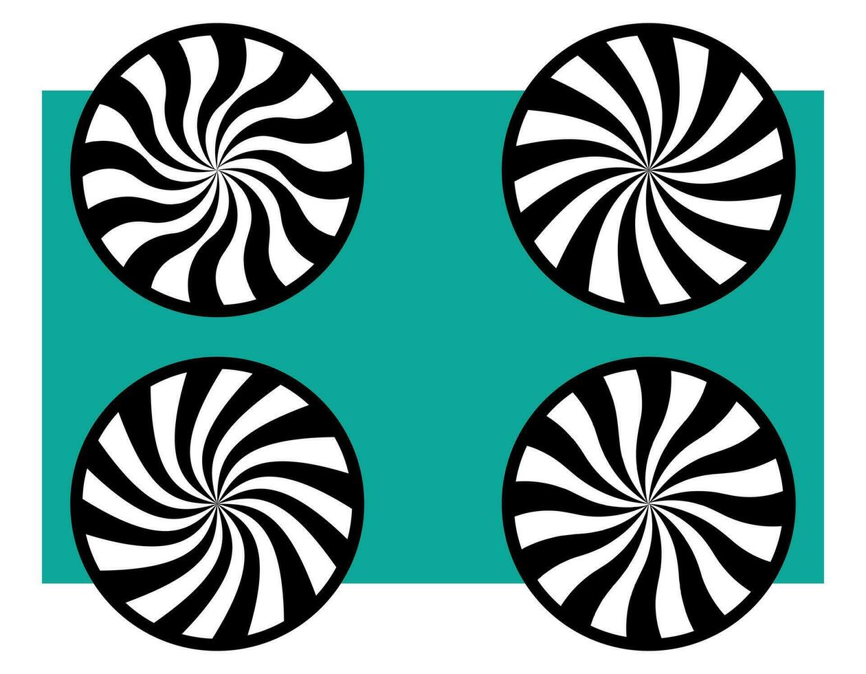 conjunto de alucinación circulo con contorno, vector gráficos, negro y blanco antecedentes