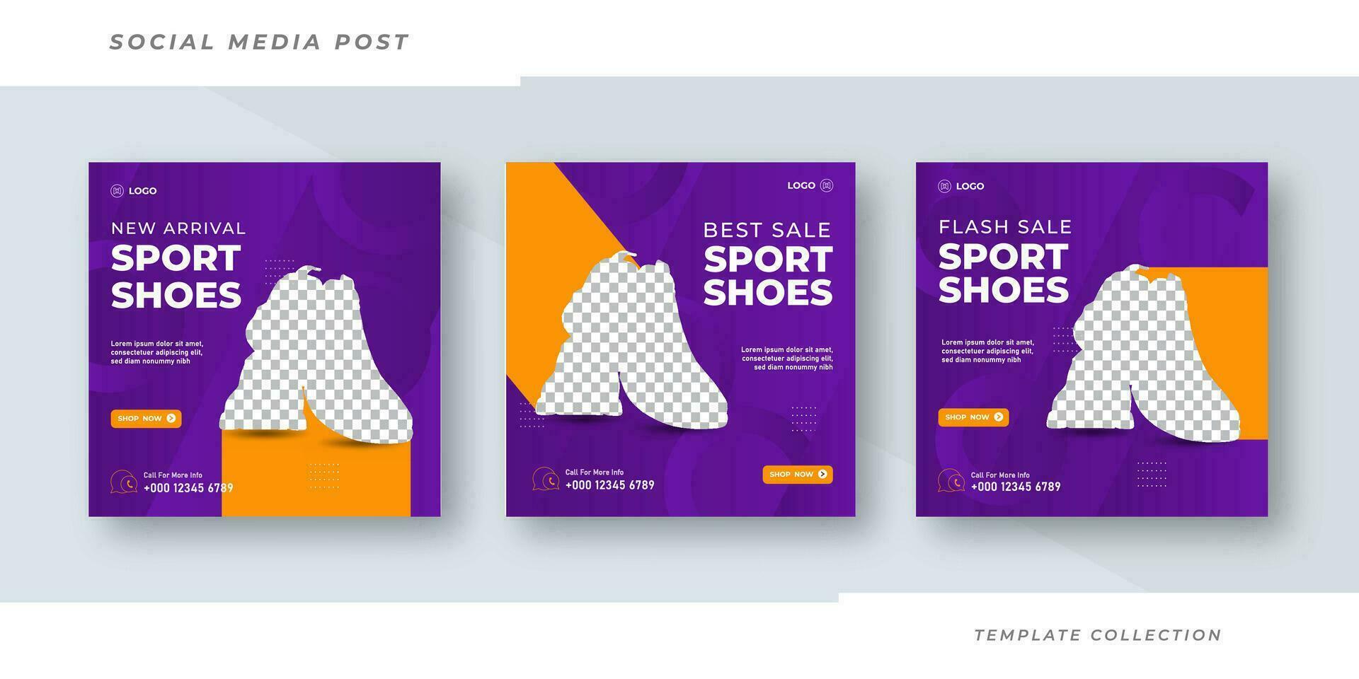 New arrival Sport shoes fashion shoes sale  brand product Social media banner post template vector