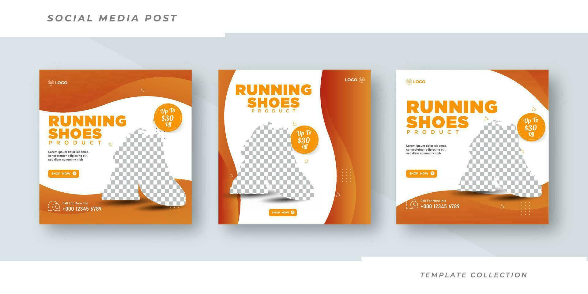 Running shoes Sport shoes fashion shoes sale  brand product Social media banner post template vector