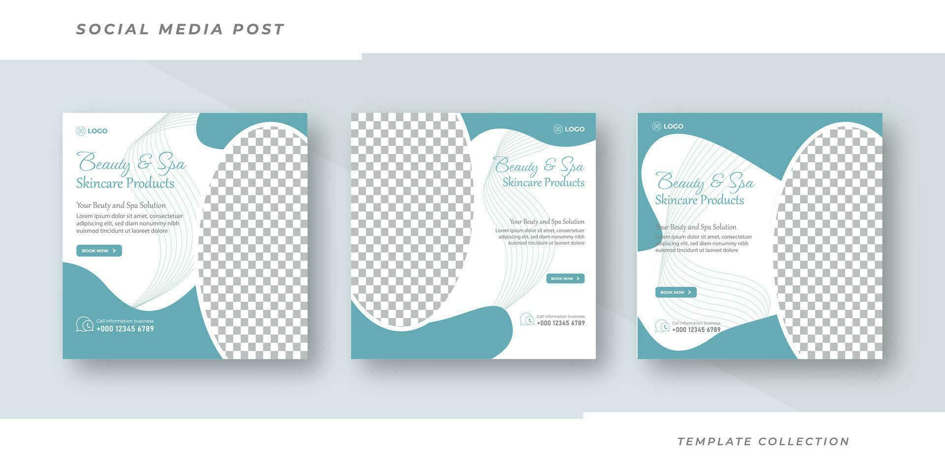 Beauty and spa skincare Makeup Salon square banner collection Square Flyer Template Design Pro Vector