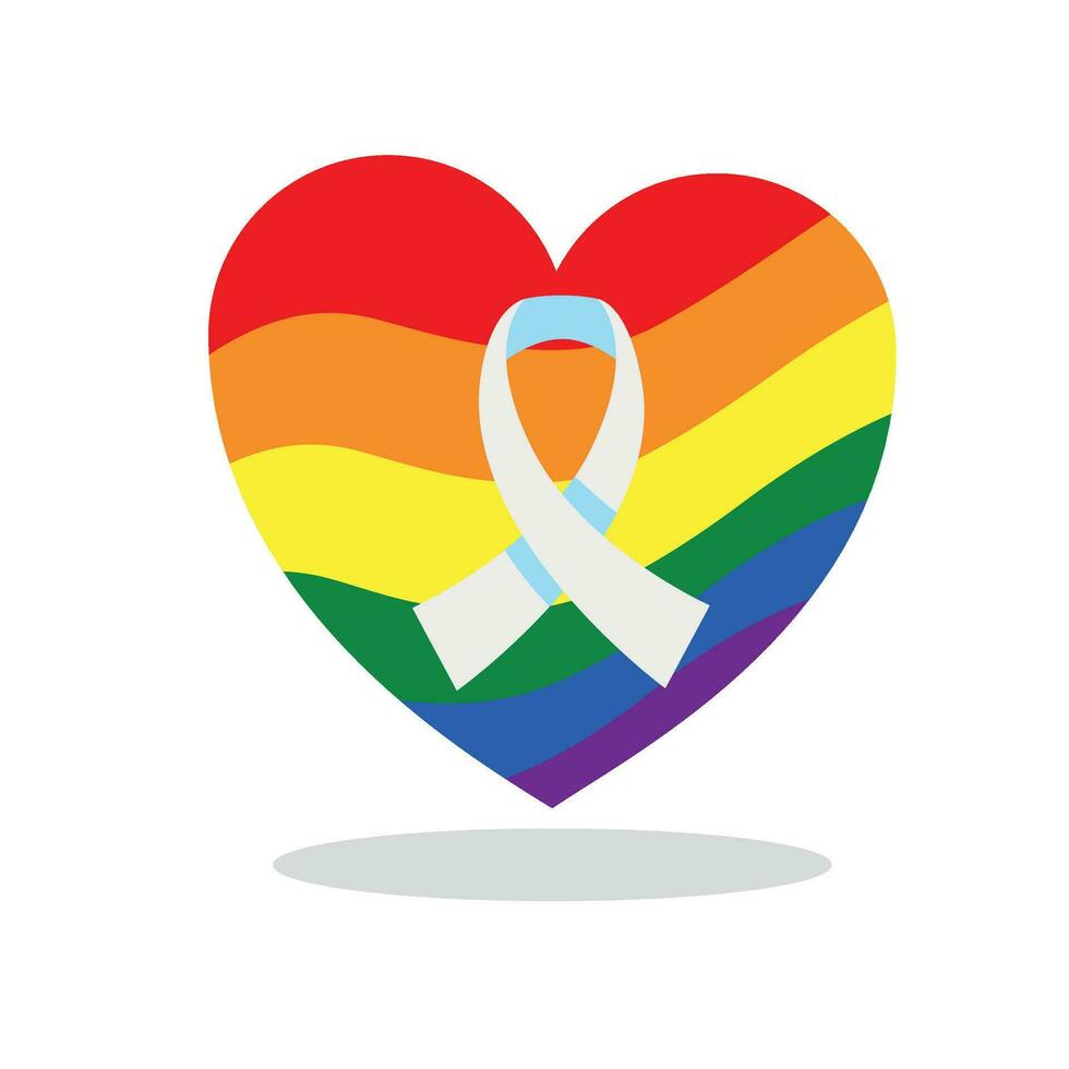 Lgbt sign, rainbow heart, equal rights vector