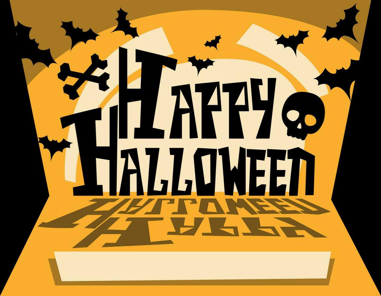 Happy Halloween party banner for social network, vector graphic in flat style