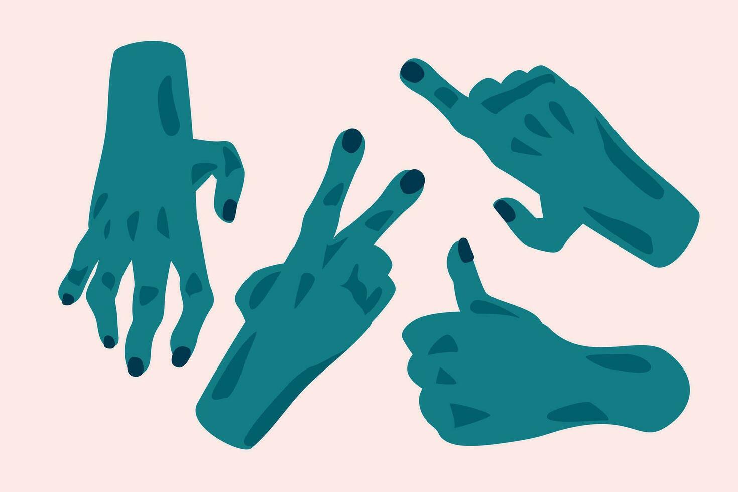 zombie hands flat vector