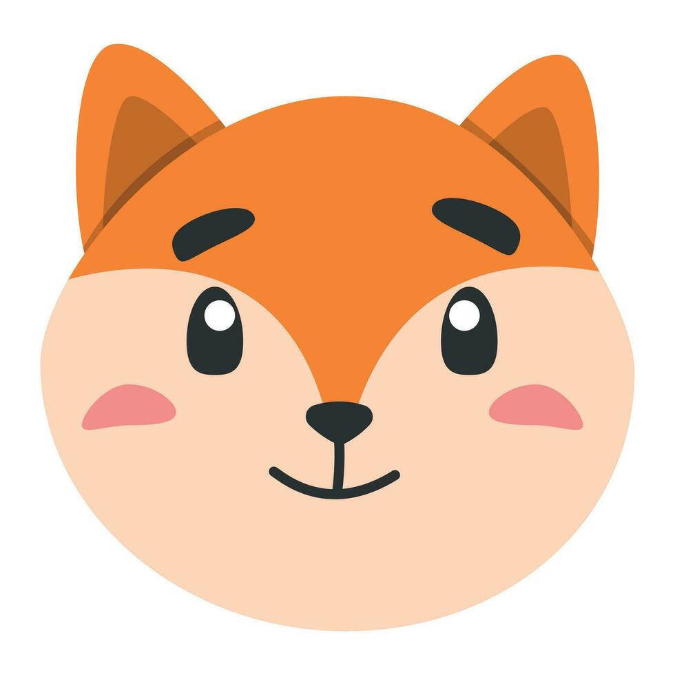 cute animal fox icon, flat illustration for your design flat style vector