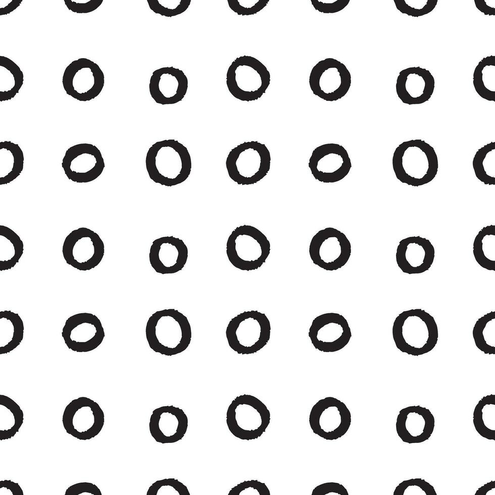 Pattern doodle circles on a transparent background, black circles drawn by hand. Modern abstract design for print and textile vector