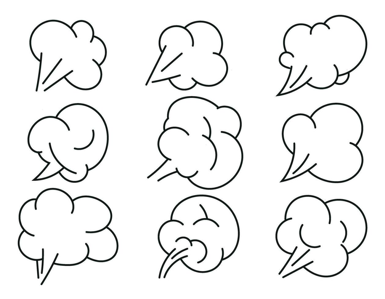 line aerial air shapes, manga style. Vector