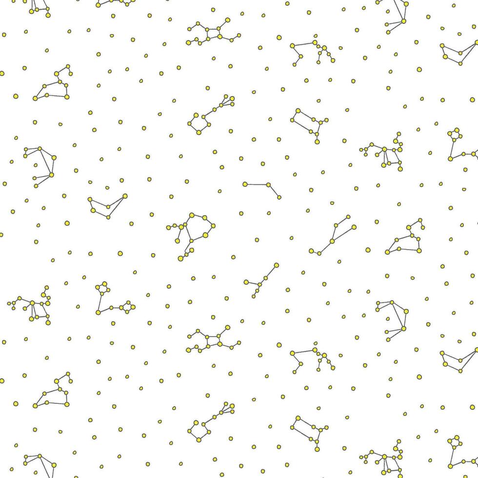 Zodiac sign constellation pattern on a transparent background. Doodle for children. Vector for print and design. Horoscope Stars in space