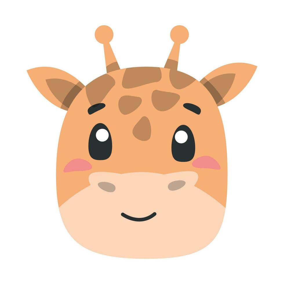 cute animal giraffe icon, flat illustration for your design flat style vector