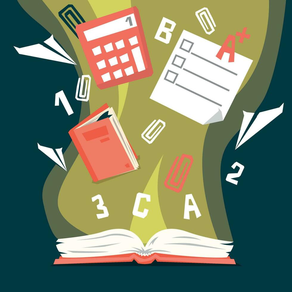 Poster, book of knowledge vector