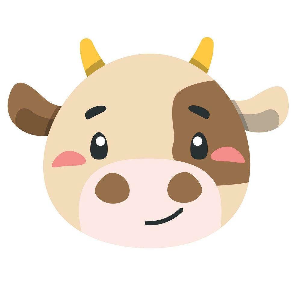 cute animal cow icon, flat illustration for your design flat style vector