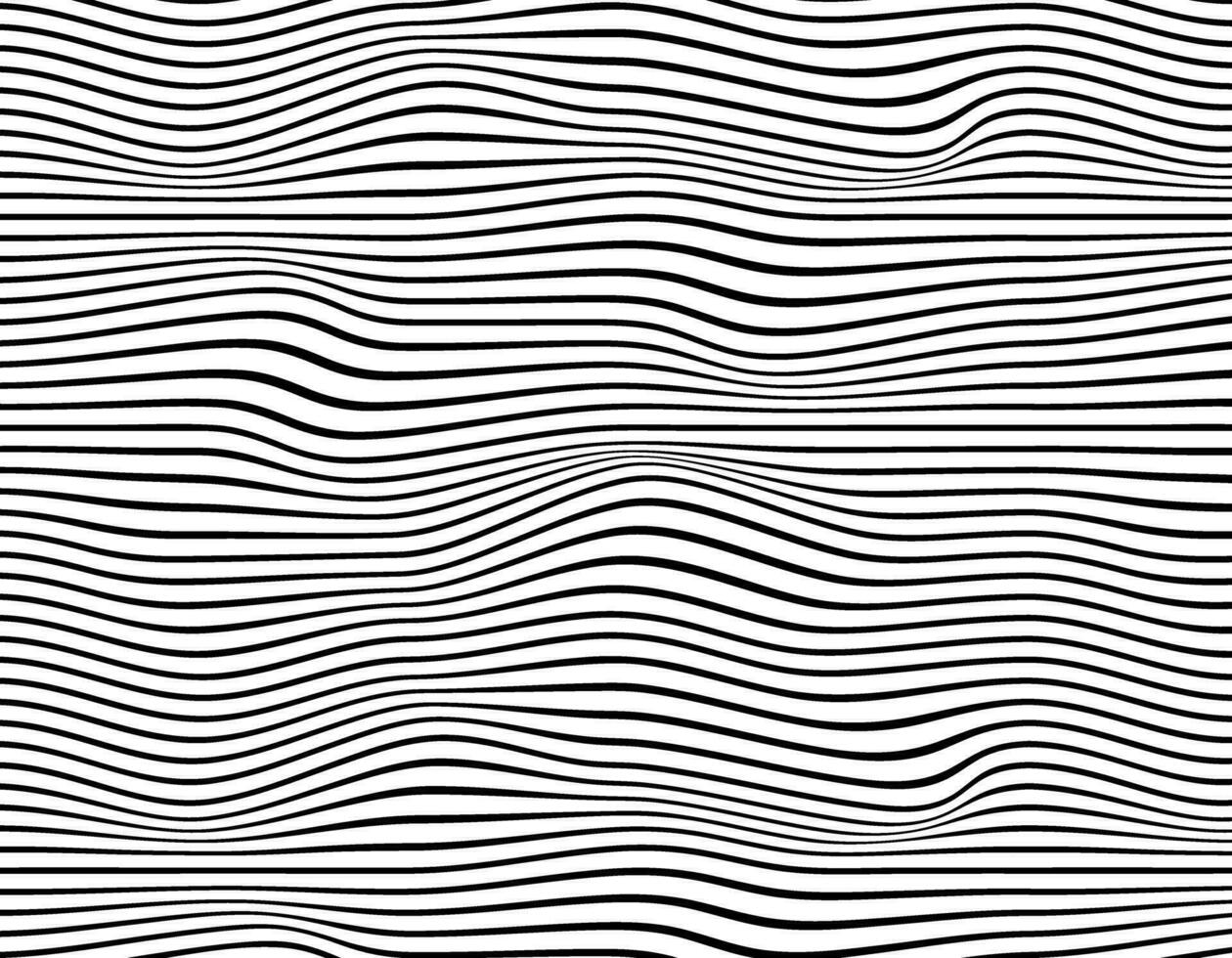 Deformed lines pattern, seamless on a transparent background, Vector lines, visual volume, for textile and print design
