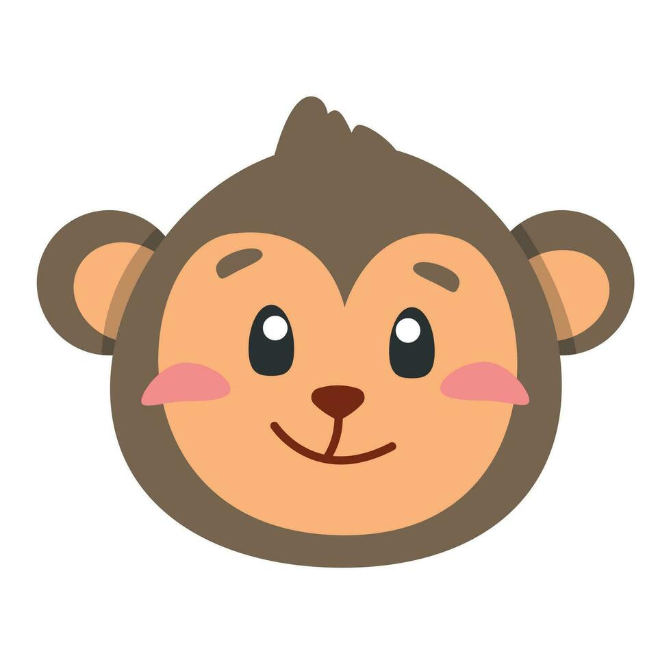 cute animal monkey icon, flat illustration for your design flat style vector