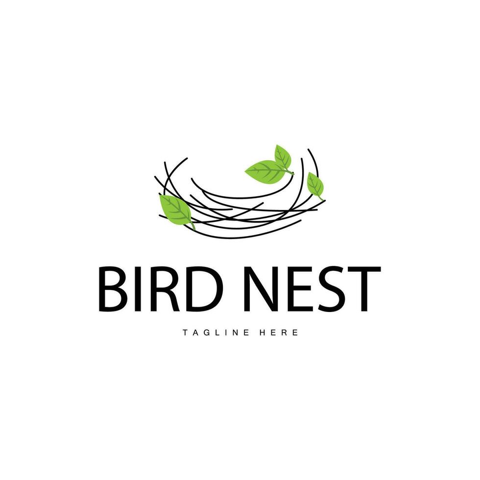 aves nido logo, sencillo pájaro casa ilustración templet diseño vector
