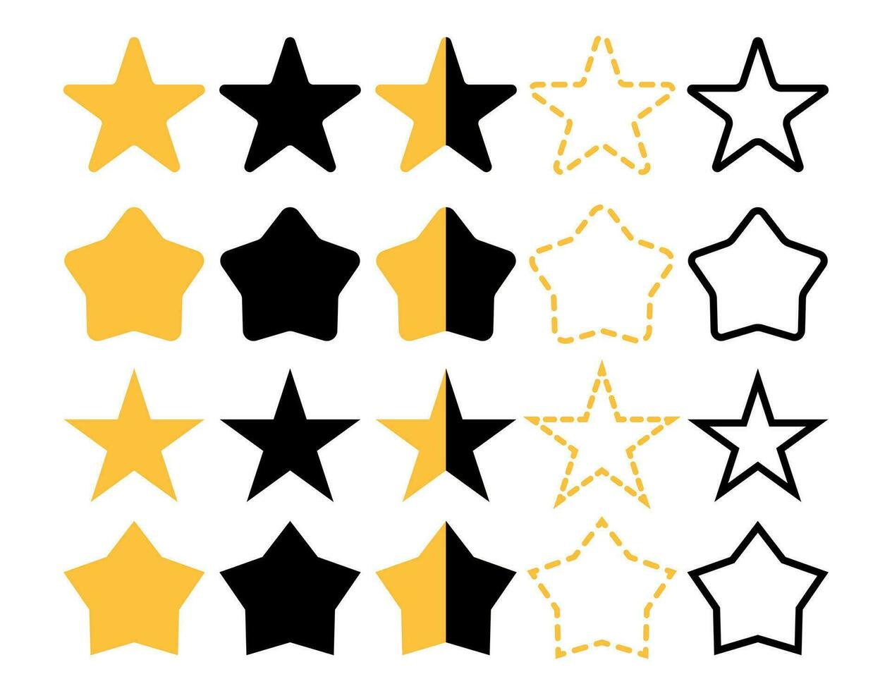 Big set of various stars, rating, rating design, vector graphic