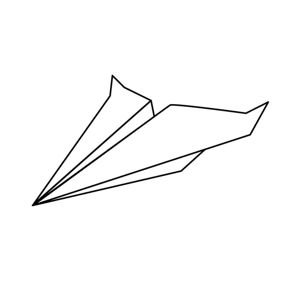 Paper airplane, line style on a white background vector