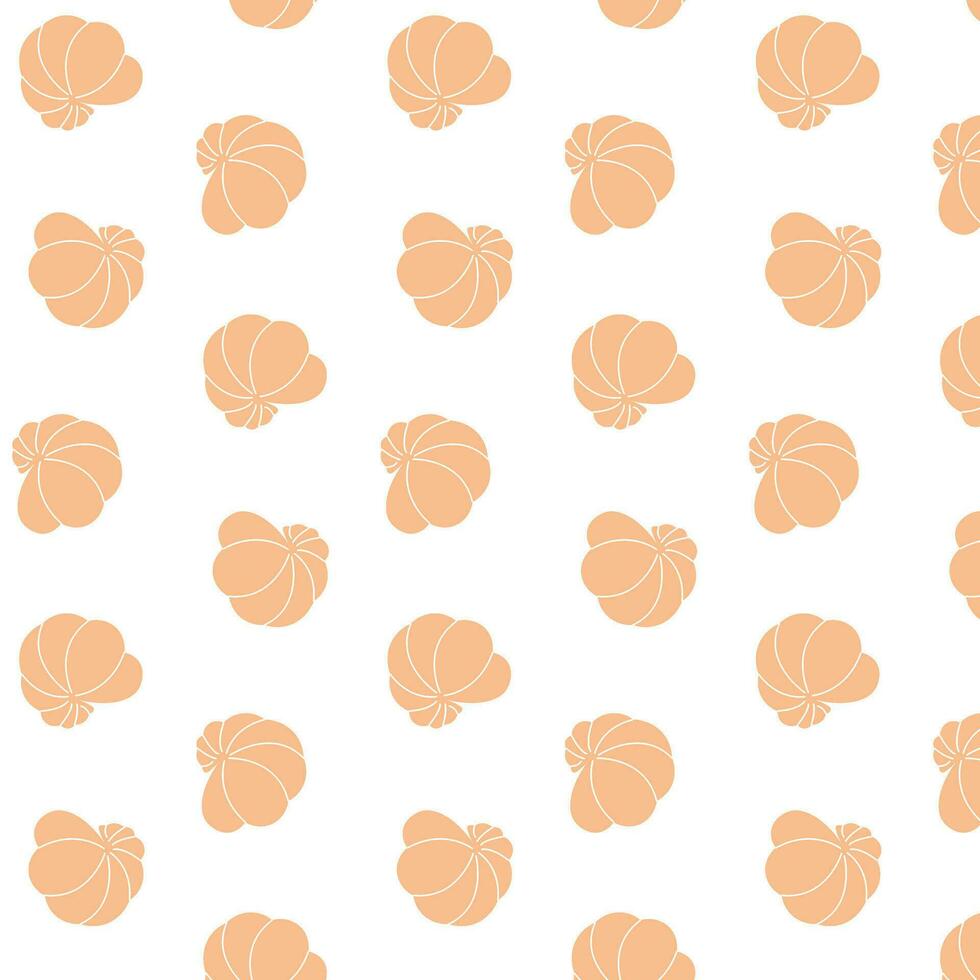 naranja conchas marinas modelo en transparente fondo, vector sin costura patrón, minimalista marina, Oceano diseño