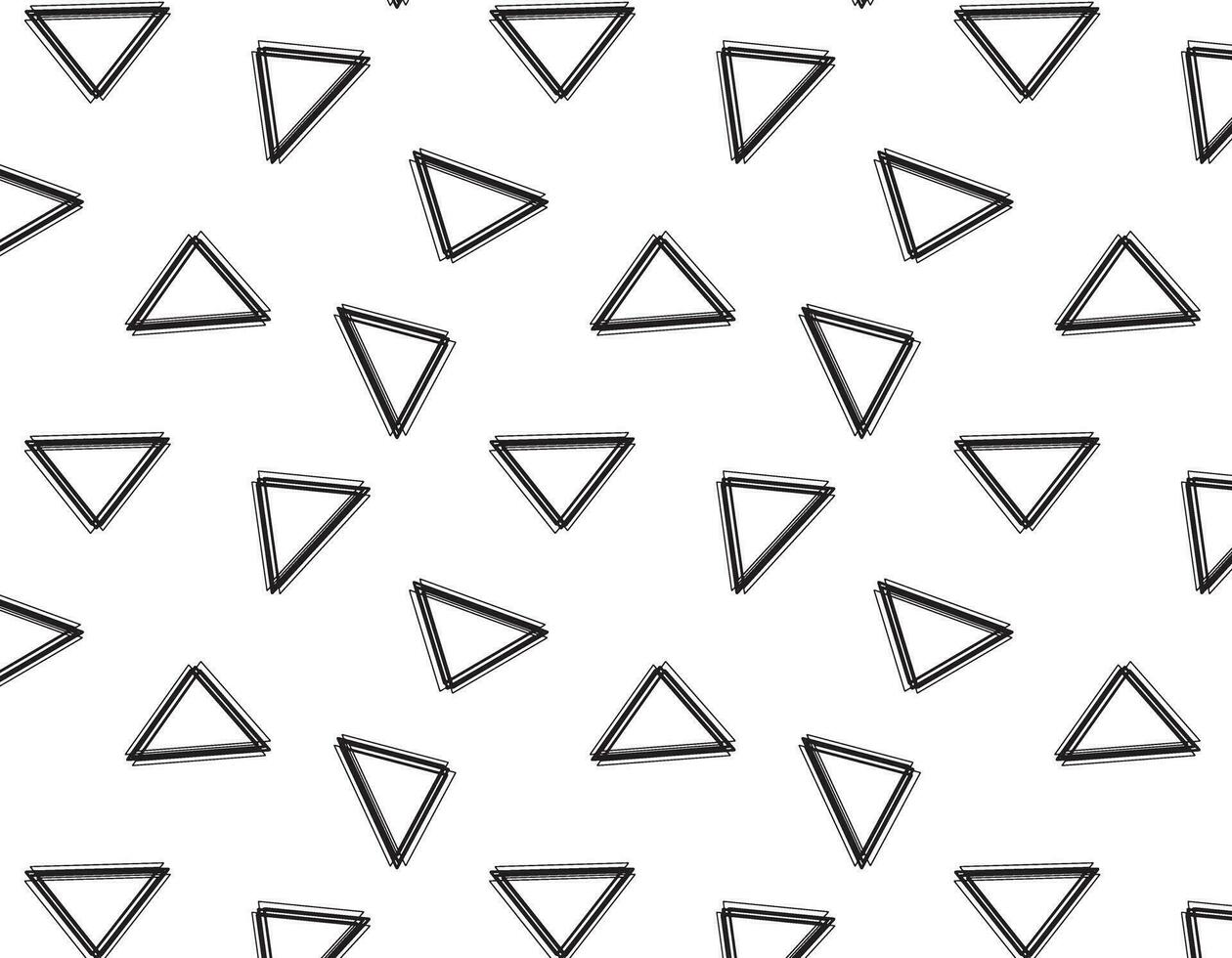 Memphis style triangles pattern on transparent background, counter style, vector graphics