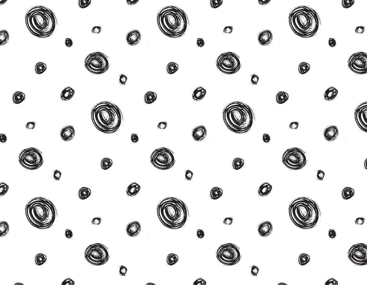 Pattern doodle circles sketch on a transparent background, black geometric hand drawn element. Modern abstract design for print and textile vector
