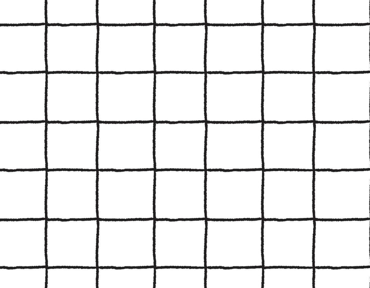 Trendy grid pattern on a transparent background, hand drawn, black lines. vector seamless black line pattern.  Stylish vector design for fabric, wallpaper, wrapping