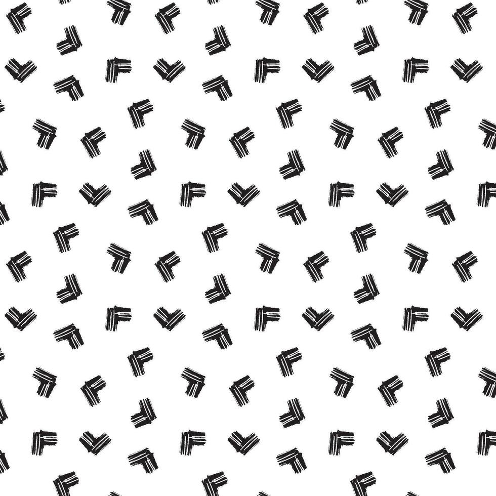 Pattern black heart sketch on a transparent background, black geometric element drawn by hand. Modern abstract design for print and textile vector