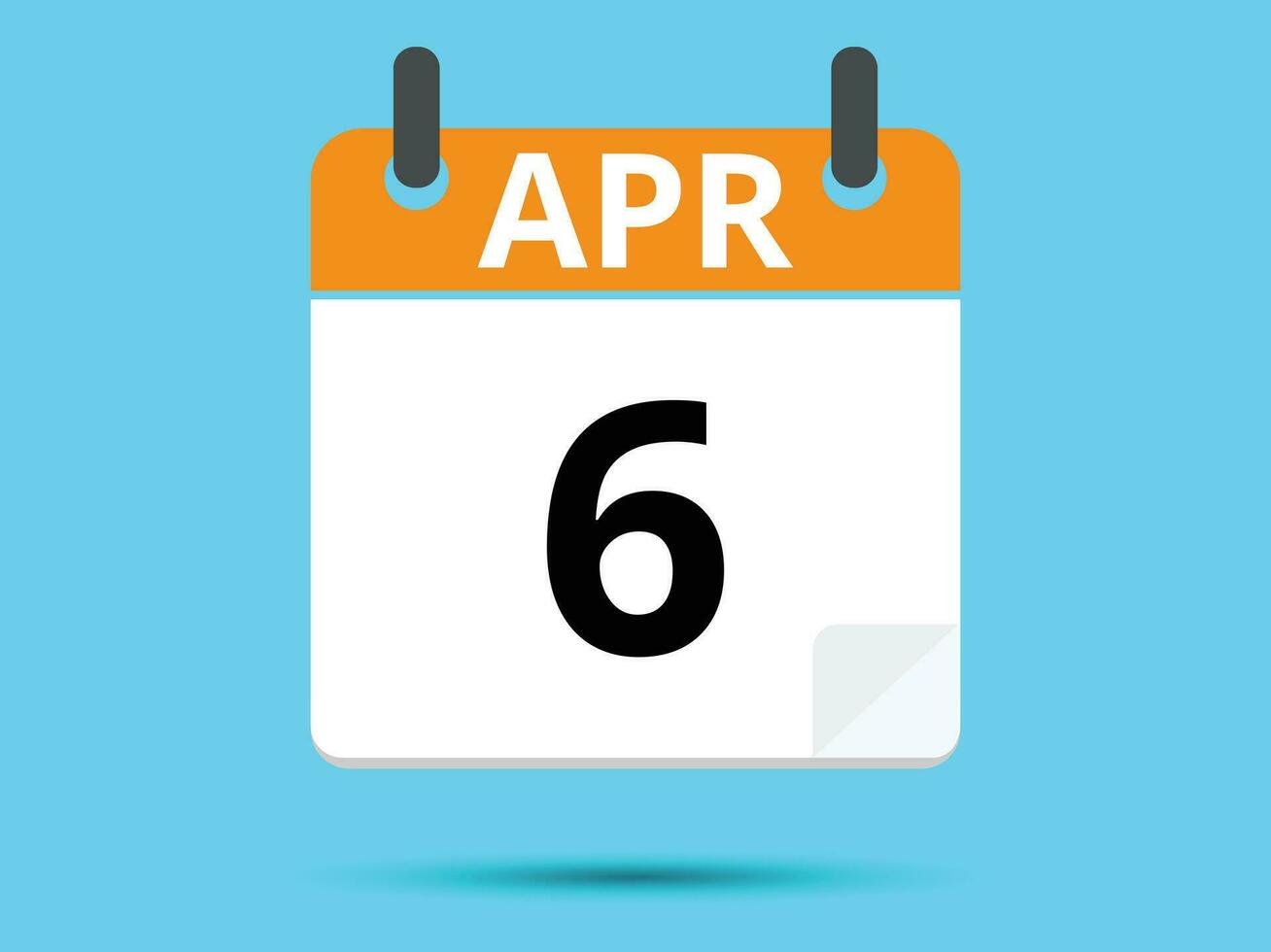 April 6th Date on a Single Day Calendar 493594 Vector Art at Vecteezy