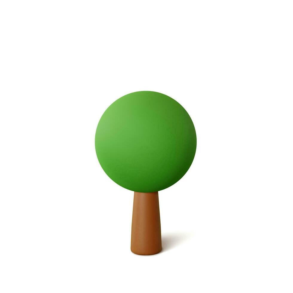 árbol aislado en un blanco antecedentes. 3d representación vector ilustración