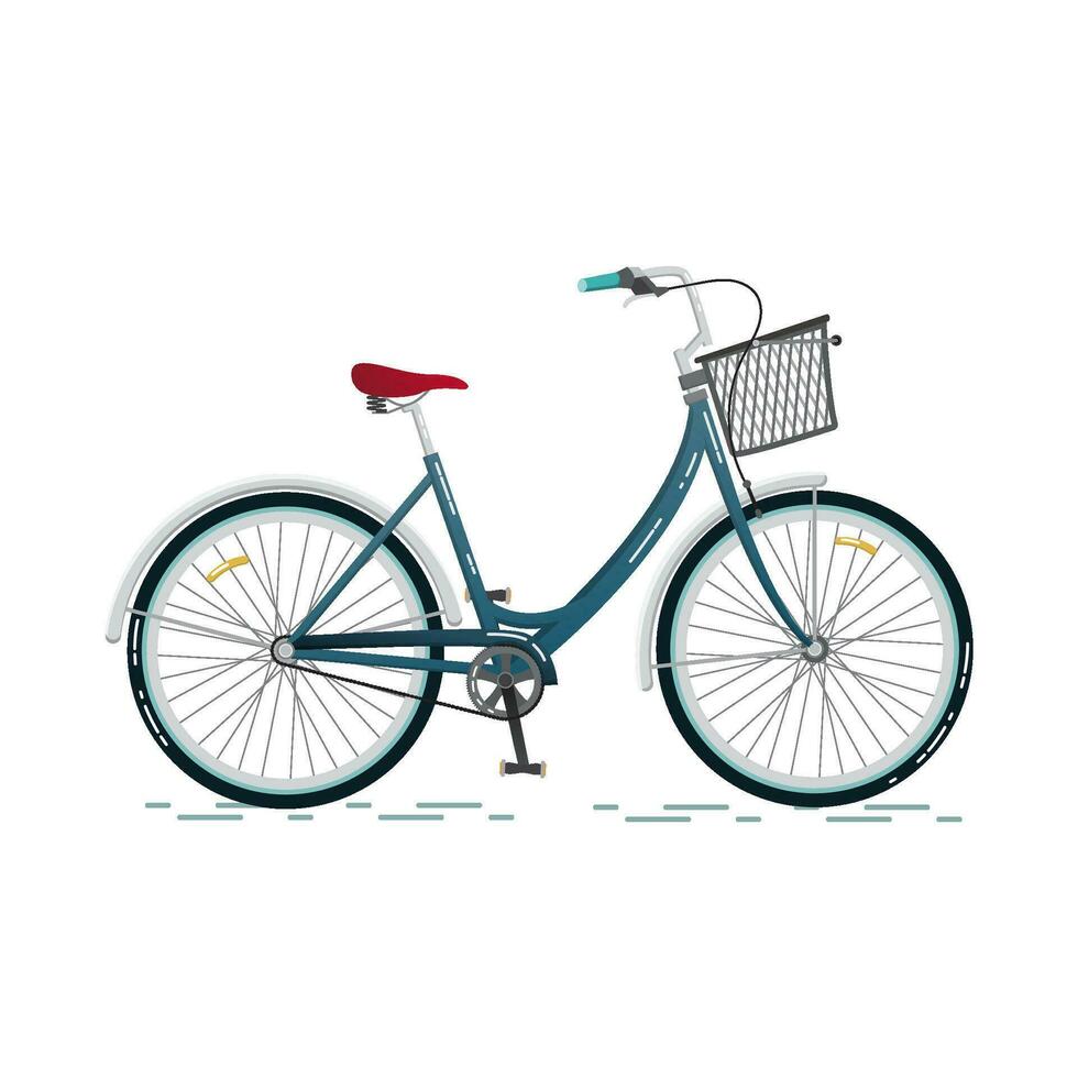 bicicleta, plano vector ilustración