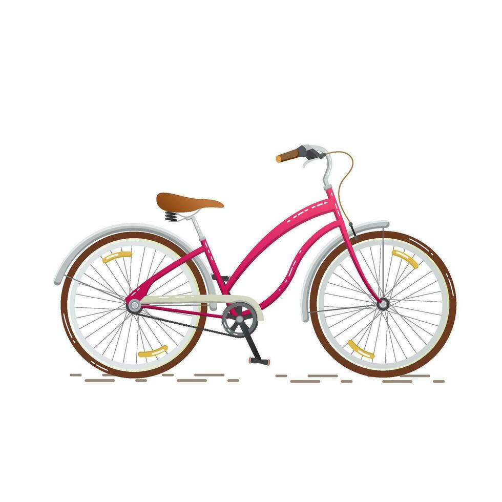 bicicleta, plano vector ilustración