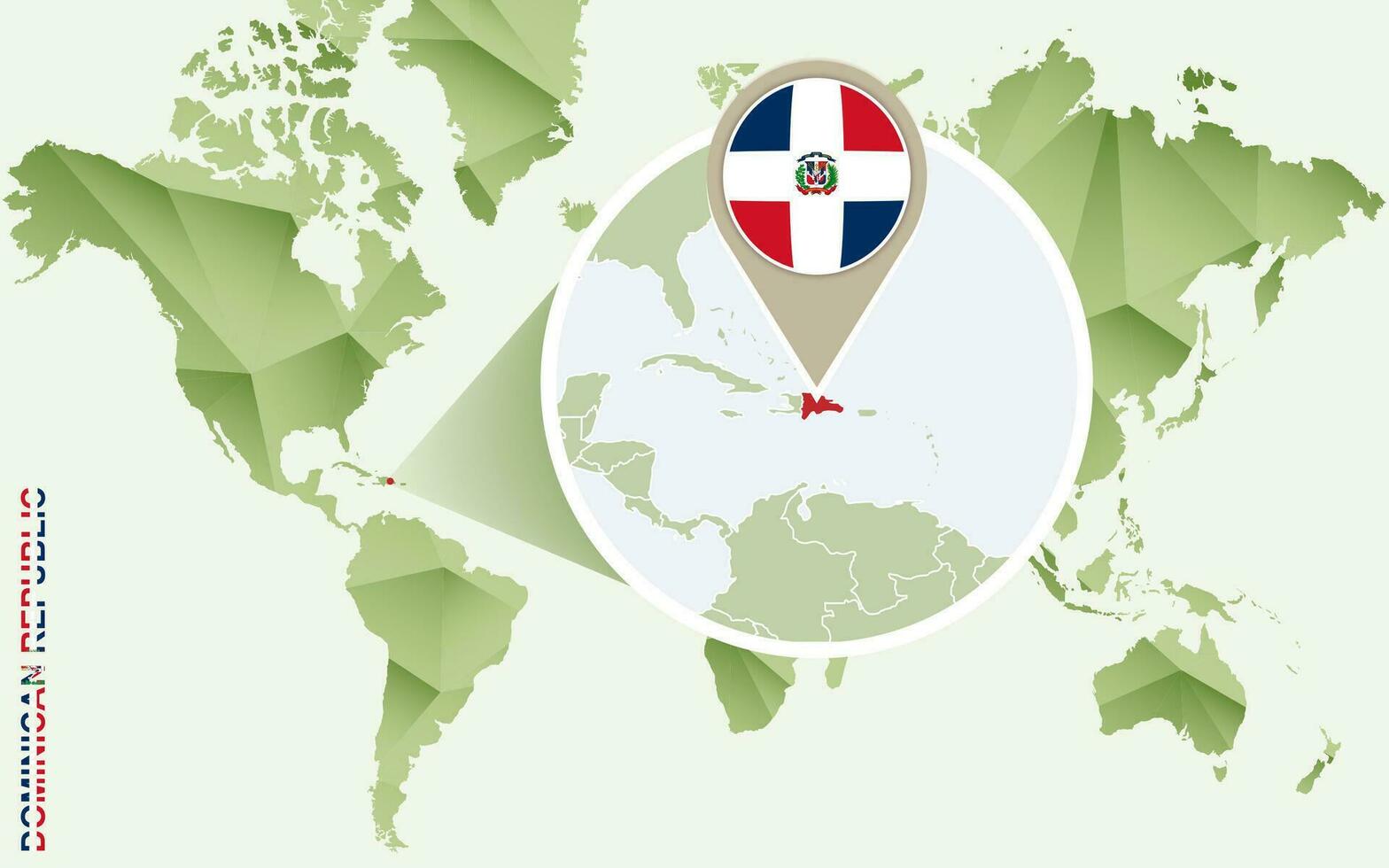 infografía para dominicano república, detallado mapa de dominicano república con bandera. vector