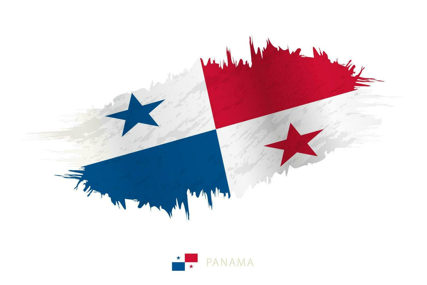 pintado pincelada bandera de Panamá con ondulación efecto. vector