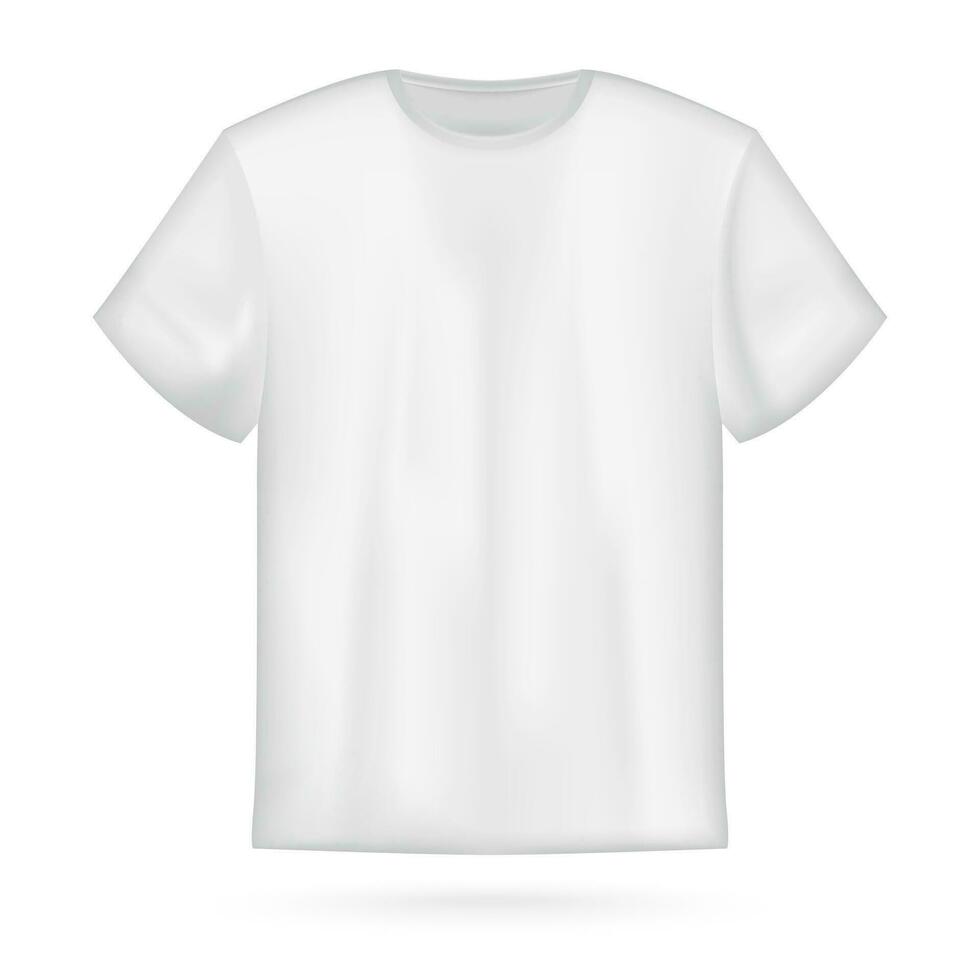 White vector men's t-shirt mockup.