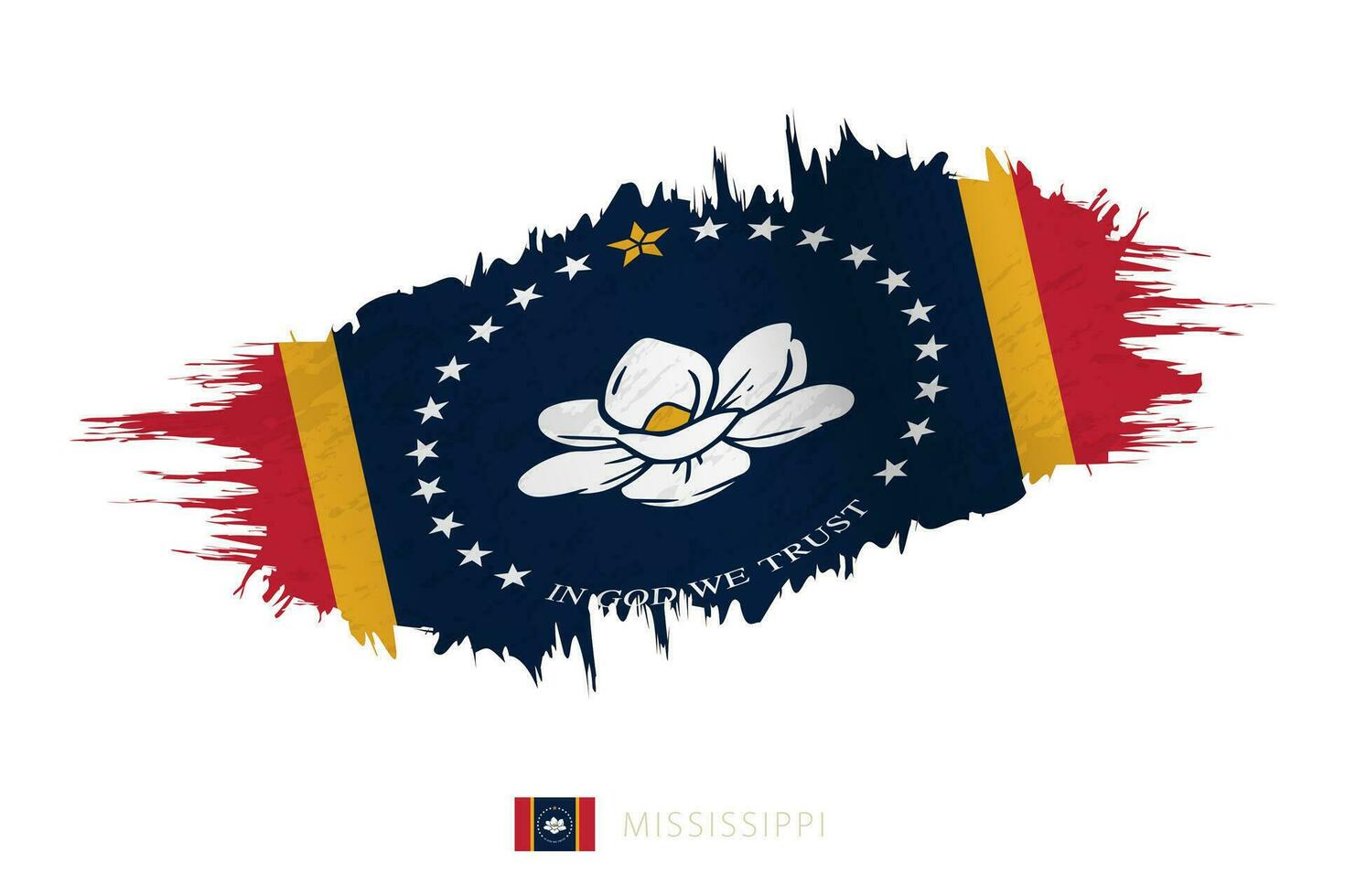 pintado pincelada bandera de Misisipí con ondulación efecto. vector